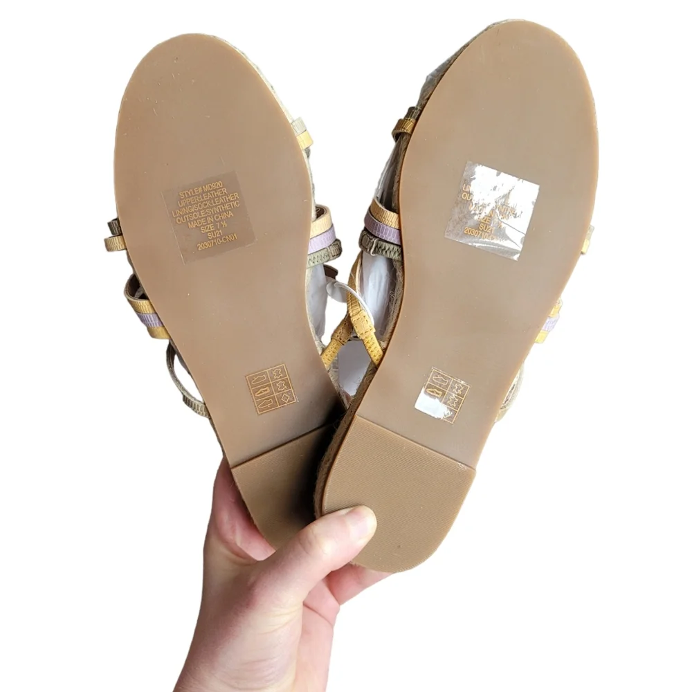 MADEWELL The‎ Kathryn Espadrille Slide Sandal in Pale Lilac Multi Size 7.5